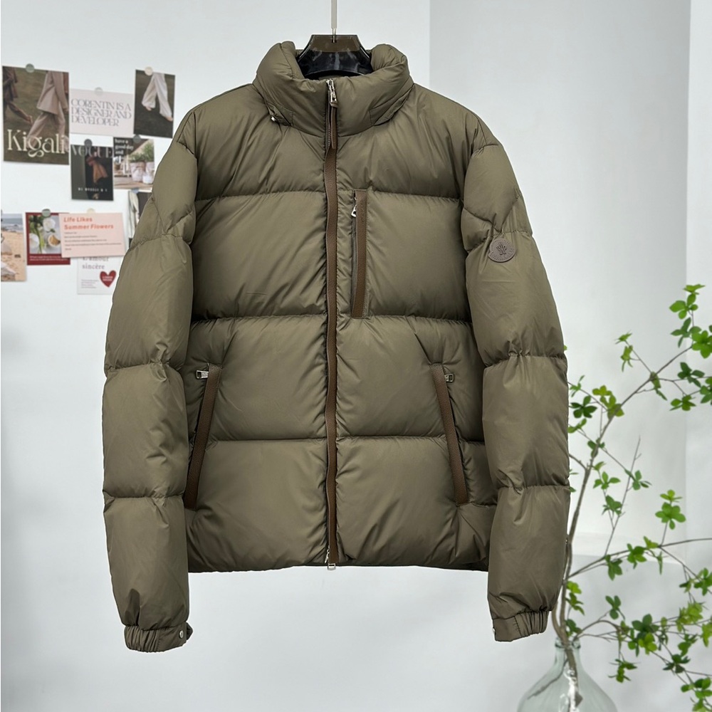 Moncler Olive Green Quilted Down Puffer Jacket